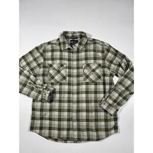 Carhartt Rugged Flex Pearl Snap Shirt Mens XL Green Plaid Work